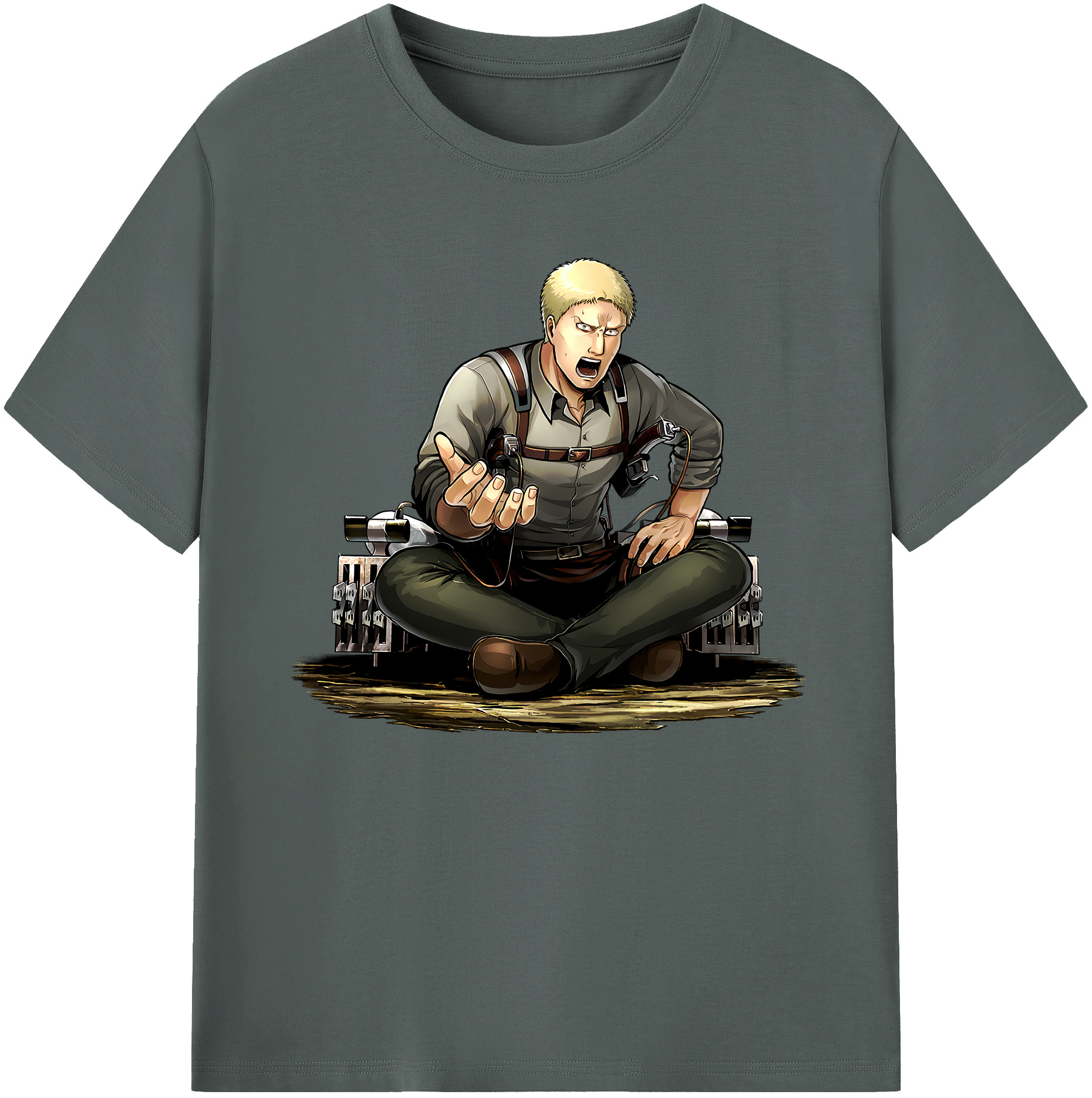 （画像用） 進撃の巨人 ライナー・ブラウン Attack on Titan Reiner Braun 綿100％ メンズ半袖Tシャツ｜肌触りやわらか＆通気性